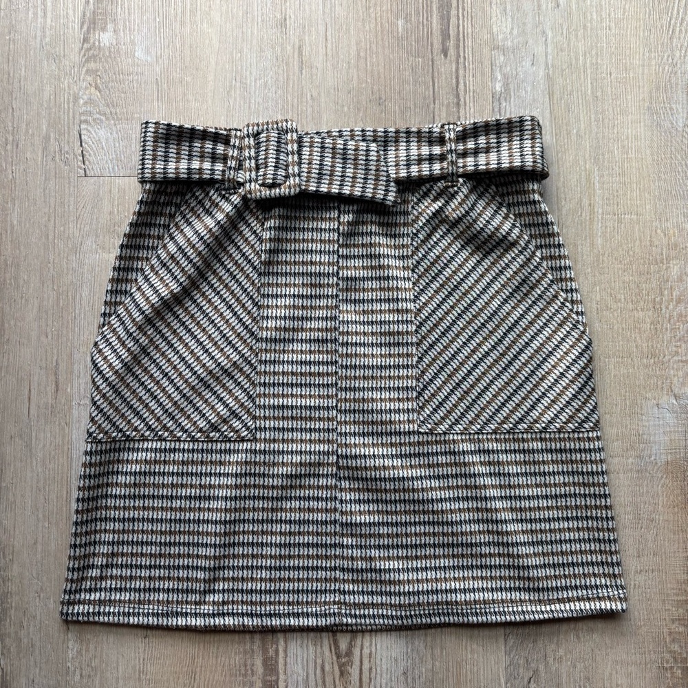 Altar'd State Black and White Checkered Pencil Skirt